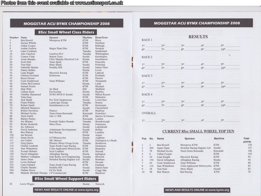 Event programme page